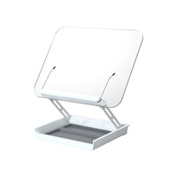 Nouvelle arrivée 2026, support de lecture pour tablette, ordinateur portable, bureau, bibliothèque, pliable avec boîte de rangement, en acrylique, hauteur réglable