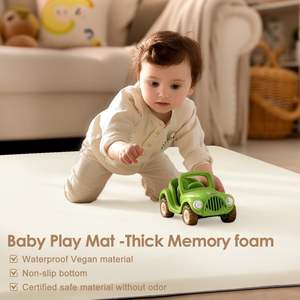 เสื่อฟองน้ำเมมโมรี่โฟมหนาสำหรับเด็กเล่นในร่มมีแผ่นรองกันลื่นด้านหลังสำหรับเด็กวัยหัดเดิน - Product Image 3