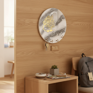 LED Wooden Key Holder with Resin Art Eco-Friendly Waterproof Keychain for Home/Office Decor-Wedding Birthday & Back to School - Product Image 3