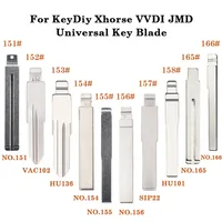 151-166 #   Clé de voiture universelle non coupée à télécommande, lame vierge en métal KeyDiy KD pour VVDI JMD pour Chery pour Fiat Ford