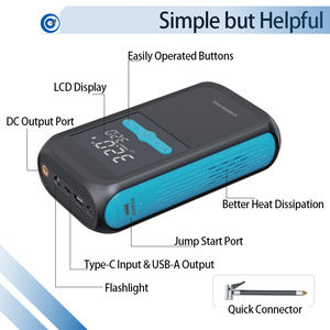 Carstel 300Aジャンプスタータータイヤ空気ポンプカーバッテリーブースター12000mahポータブルパワーバンク充電器リチウムバッテリーパックトラック600A - Product Image 2