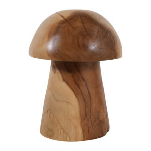Scultura ornamentale a forma di fungo in legno di teak per decorare la casa, l'ufficio, la mensola, il tavolino da caffè. - Product Image 1