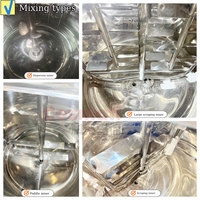 Mélangeur multifonction en acier inoxydable Équipement de mélange de liquides chimiques et cosmétiques Réservoir de mélange à double enveloppe avec agitateur