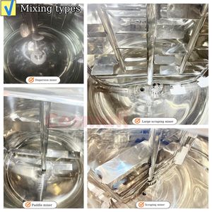 Mezclador multifunción de acero inoxidable, equipo de mezcla de líquidos cosméticos químicos, tanque de mezcla de doble camisa con <span class=keywords><strong>agitador</strong></span> - Product Image 4