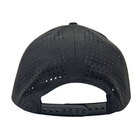 Casquette de golf et de baseball unisexe de luxe gris sportive en gros, 100 % polyester, maille imperméable avec design perforé incurvé et points de couture