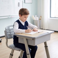 Bureau et chaise d'étude ergonomiques pour étudiants, réglables en hauteur, anti-rayures, pour chambre à coucher et coin de travail