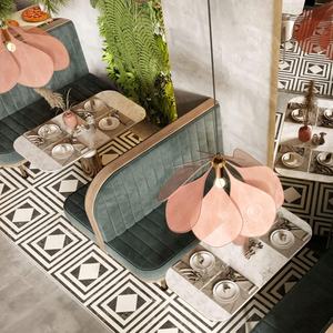 Vestíbulo del hotel, sofá de doble cara para restaurante, asiento de comida rápida, muebles de cafetería, cafetería, mesa de comedor y silla, sofá para banquetes - Product Image 5