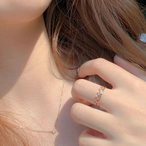 Geometric Square Necklace For Women Gold Chain Clavicle Pendant Gift Jewelry Bezel Setting XL 073 - Product Image 4