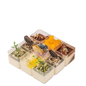 Dùng Một Lần Nhựa Mousse Cup Vuông Tráng Miệng Bảng Cup Cho Tường Duy Nhất Cách Sử Dụng Cho Tiramisu Pho Mát Thạch Bánh - Product Image 1