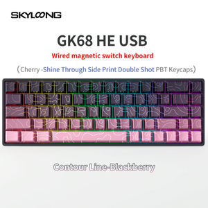 <span class=keywords><strong>Skyloong</strong></span> คีย์บอร์ด GK68แบบมีสายมีสวิตช์แม่เหล็กมีไฟ RGB backlit คีย์บอร์ดแบบกลไกพร้อมฝาครอบคีย์บอร์ดแนวเส้นพิมพ์แบบหันหน้าไปทางทิศใต้ - Product Image 3