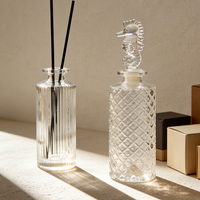 Bouteille d'aromathérapie réutilisable 200 ml, bouteille en verre d'aromathérapie vintage gaufrée avec boîte personnalisée