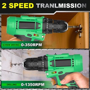 12V Cordless Drill Set Screwdriver Variable Speed <b>Power</b> <b>Tools</b> Accessories Drilling 25mm Battery Local US Warehouse CD-12HP-2 12V - Product Image 5