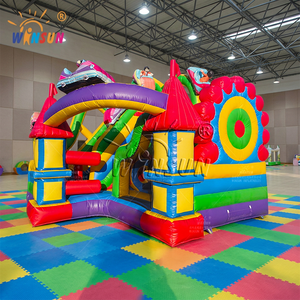 เครื่องเล่นเป่าลมสำหรับเด็กกลางแจ้ง WINSUN รถไฟเหาะเป่าลม ปราสาทลม แทรมโพลีน ผลิตจาก PVC ได้รับการรับรองมาตรฐาน CE ปราศจากสารตะกั่ว และทนไฟ - Product Image 1