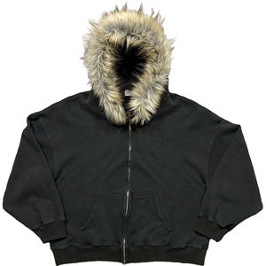 Produttore di Abbigliamento: Felpe con Zip in Cotone French Terry Oversize Personalizzabili con Logo, Comode e Semplici, con <span class=keywords><strong>Cappuccio</strong></span> in Pelliccia Sintetica - Product Image 1