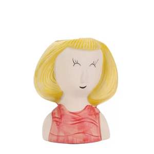 Venta al por mayor de diseño pintado <span class=keywords><strong>a</strong></span> <span class=keywords><strong>mano</strong></span> figura humana niñ<span class=keywords><strong>a</strong></span> cara cerámica suculenta maceta planta Cactus <span class=keywords><strong>Macetas</strong></span> - Product Image 5