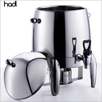 Urne à café de luxe en acier inoxydable doré et distributeur de cocktails à jus en acrylique pour décor de mariage et de fête de restaurant d'hôtel