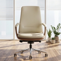 Chaise de bureau de direction de style moderne et luxueux, ergonomique, à dossier moyen, pivotante, en cuir, pour usage commercial