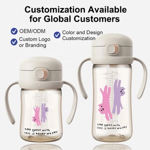Customize PPSU Baby Straw Cup Spill Proof Toddler Drinking Cup with Handle Baby Water <b>Bottle</b> Training Cup BPA Free - Product Image 1