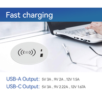 Prise électrique de Table de conception cachée 15W prise de courant de meubles de charge de téléphone sans fil pour bureau de conférence