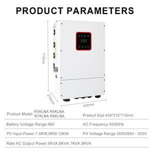 Inversor Solar Híbrido de 5-10KW, Entrada de CC de 48V, Batería LiFePO4, Controlador de Energía Fotovoltaica con Pantalla LCD, Cargador de Batería para Sistema de Red Doméstica - Product Image 6