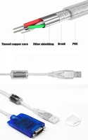 UOTEK USB a convertidor de cable de conversión de RS232, USB 2,0 de 1,5 m, adaptador de 9 pines serie, cable de conversión de 9 pines
