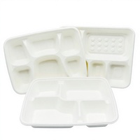 Couvercle de boîte à lunch jetable 100 % écologique et biodégradable 9"x6" en bagasse de canne à sucre pour l'emballage rapide des aliments destiné aux restaurants
