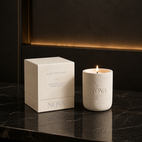 Bougie artisanale NOVA en cire de soja, céramique moderne, aromathérapie, parfum personnalisé, combustion longue durée, biologique, non toxique, Saint-Valentin, Diwali