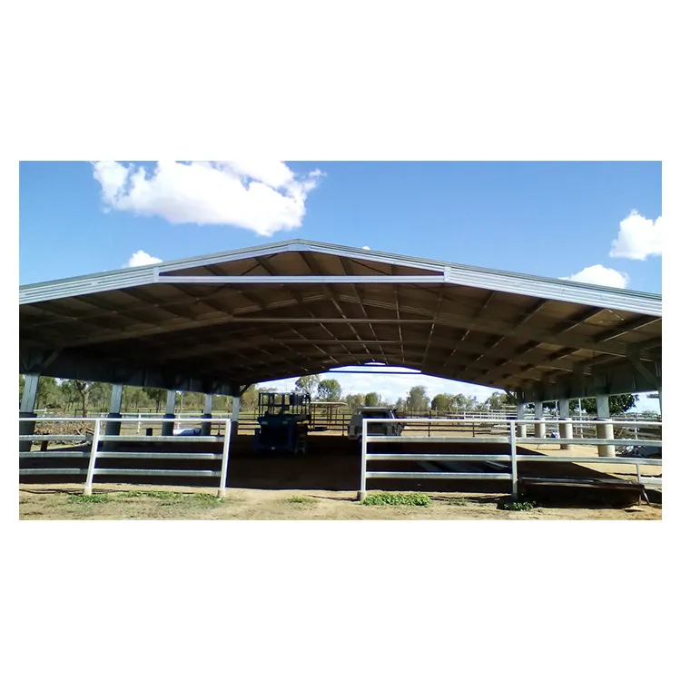 Venda quente pré-fabricado longa duração de aço durável equitação arena/metal construção cavalo arena