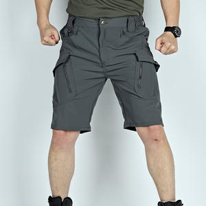 Shorts cargo décontractés imperméables pour hommes, pour la salle de sport, l'extérieur, séchage rapide, multi-poches, élastiques, pantalons de travail, shorts tactiques pour hommes - Product Image 2