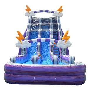 Tobogán Acuático Inflable Comercial <span class=keywords><strong>de</strong></span> 30 Pies <span class=keywords><strong>de</strong></span> Altura con Temática <span class=keywords><strong>de</strong></span> Truenos, Doble Carril, con Piscina para Niños y Adultos, Juegos Acuáticos al Aire Libre y <span class=keywords><strong>Alquiler</strong></span> para Fiestas - Product Image 3