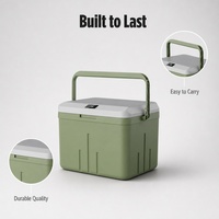 Glacière isotherme portable verte de 26 L avec affichage numérique de la température, glacière extérieure pour le camping, la pêche, les pique-niques et les voyages