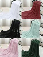 MT001 Foulard en mousseline froissée de haute qualité, couleur unie, style ethnique malaisien, bords droits