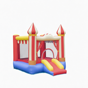 Château gonflable THUY LINH avec toboggan 275x215x225cm, installation facile - Petit château gonflable pour le plaisir en plein air des tout-petits et des enfants - Product Image 1
