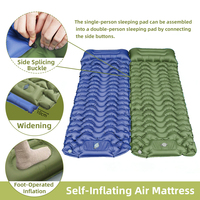 Matelas de Camping Gonflable Autogonflant avec Pompe à Pied, Tapis de Couchage Ultraléger en TPU Pliable pour Randonnée et Activités de Plein Air