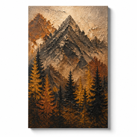 Impression sur toile abstraite épaisse, motif montagne et forêt, art mural, pin d'automne, personnalisable, prête à accrocher