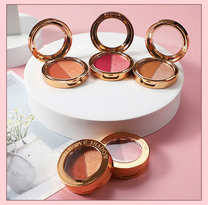 2 en 1 rosa dorada sola sartén sombra de ojos Etiqueta Privada lujo vegano nude maquillaje paleta de sombras de ojos logotipo personalizado - Product Image 2