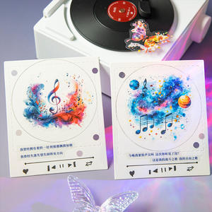 15 pegatinas por paquete Colección <span class=keywords><strong>de</strong></span> melodías coloridas Material decorativo <span class=keywords><strong>de</strong></span> acuarela con temática <span class=keywords><strong>de</strong></span> notas - Product Image 1