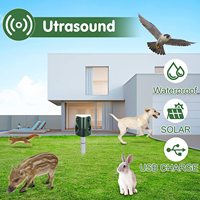 SAIJZEK. Répulsif solaire à ultrasons à 360 degrés pour animaux, tri-faces, sonique, oiseau, chat, chien, cerf, ours, répulsif solaire