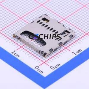 TF-106 SD Card / Memory Card Connector SMD Connector Self-Return Type MicroSD Card (TF Card) Card Holder 1.29mm - Product Image 1