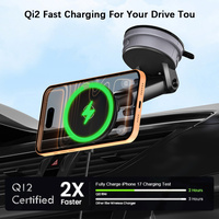 Support de téléphone magnétique puissant pour voiture avec chargeur sans fil 15W pour tableau de bord/pare-brise, compatible Type-C 18W