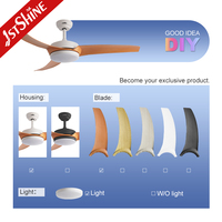 Ventilateur de plafond 1stshine 52 pouces avec pales en ABS imitation bois et lumière LED, design moderne à profil bas pour chambre à coucher