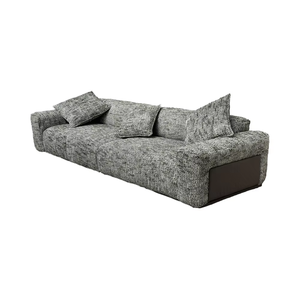 Venta caliente moderno italiano de lujo de lino Villa sofá cómodo reclinable en forma de L seccional sala de estar Venta caliente sofás de terciopelo - Product Image 1