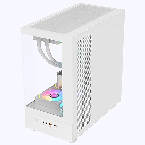 New Fashion 270 Full View Transparent Tempered Glass Front Panel Desktop E Atx Gaming Computer Case White PC case