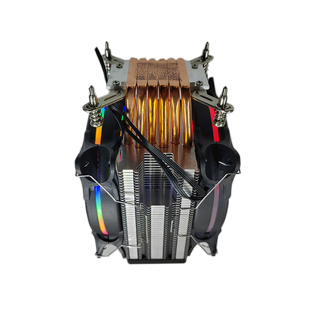 Custom Logo Single Tower Dual RGB CPU Fan Pwm Gaming PC Computer Processor Cooling Low MOQ 6pcs Heatpipe Cpu Cooler