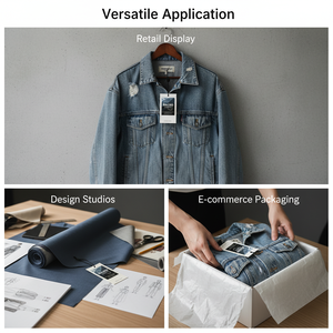 Étiquettes PVC transparentes personnalisées, papier avec logo en relief et étiquettes suspendues en cordon de coton pour vêtements - Product Image 2