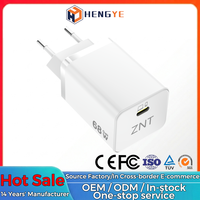 Chargeur mural rapide pour ordinateur portable et téléphone portable, 68W GaN, port USB C unique, PD3.0 PPS, prise EU, universel, voyage