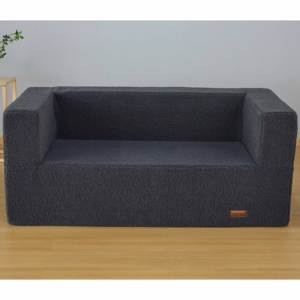 Nuovo arrivo divano pigro doppio formato soggiorno grigio scuro Sherpa sacco divano pronto per l'uso comodo letto a sacco a sacco compresso - Product Image 4