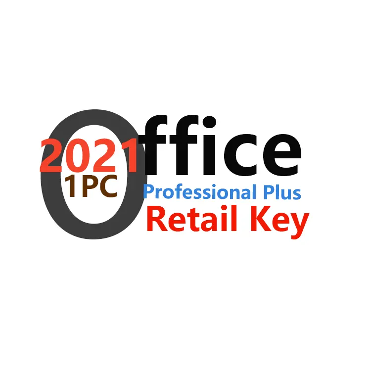 Wereldwijd Kantoor 2021 Professional Plus Retail Sleutel 100% Online Activeringskantoor 2021 Pro Plus Digitale Licentie 1 Pc