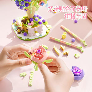 <b>Building</b> Block Set Bouquet Flower <b>Model</b> 800+ Pieces for Girls Age 5-7 Years ABS Plastic Toy Gift - Product Image 3