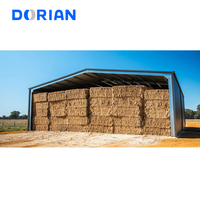 Kits de construction préfabriqués de grange de poteau de stockage de ferme de botte en acier de grande envergure